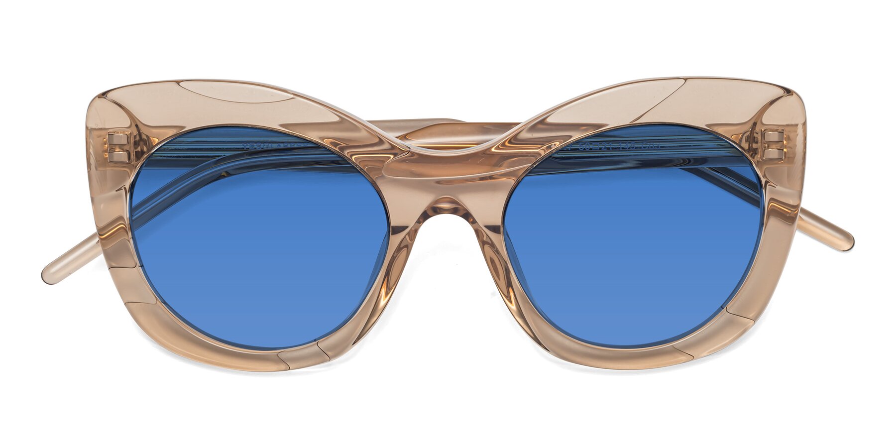 Folded Front of 1547 in Caramel with Blue Tinted Lenses