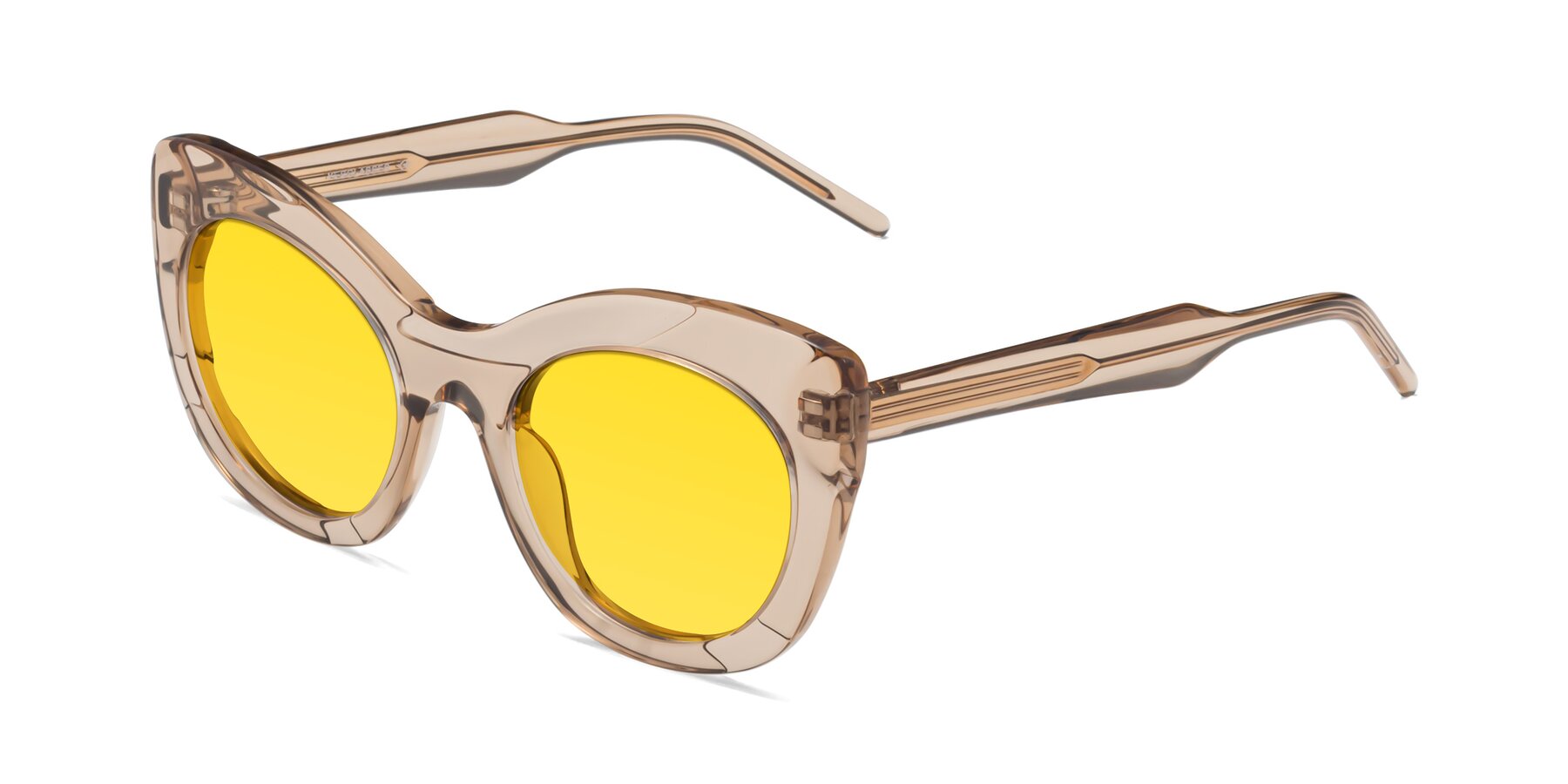 Angle of 1547 in Caramel with Yellow Tinted Lenses