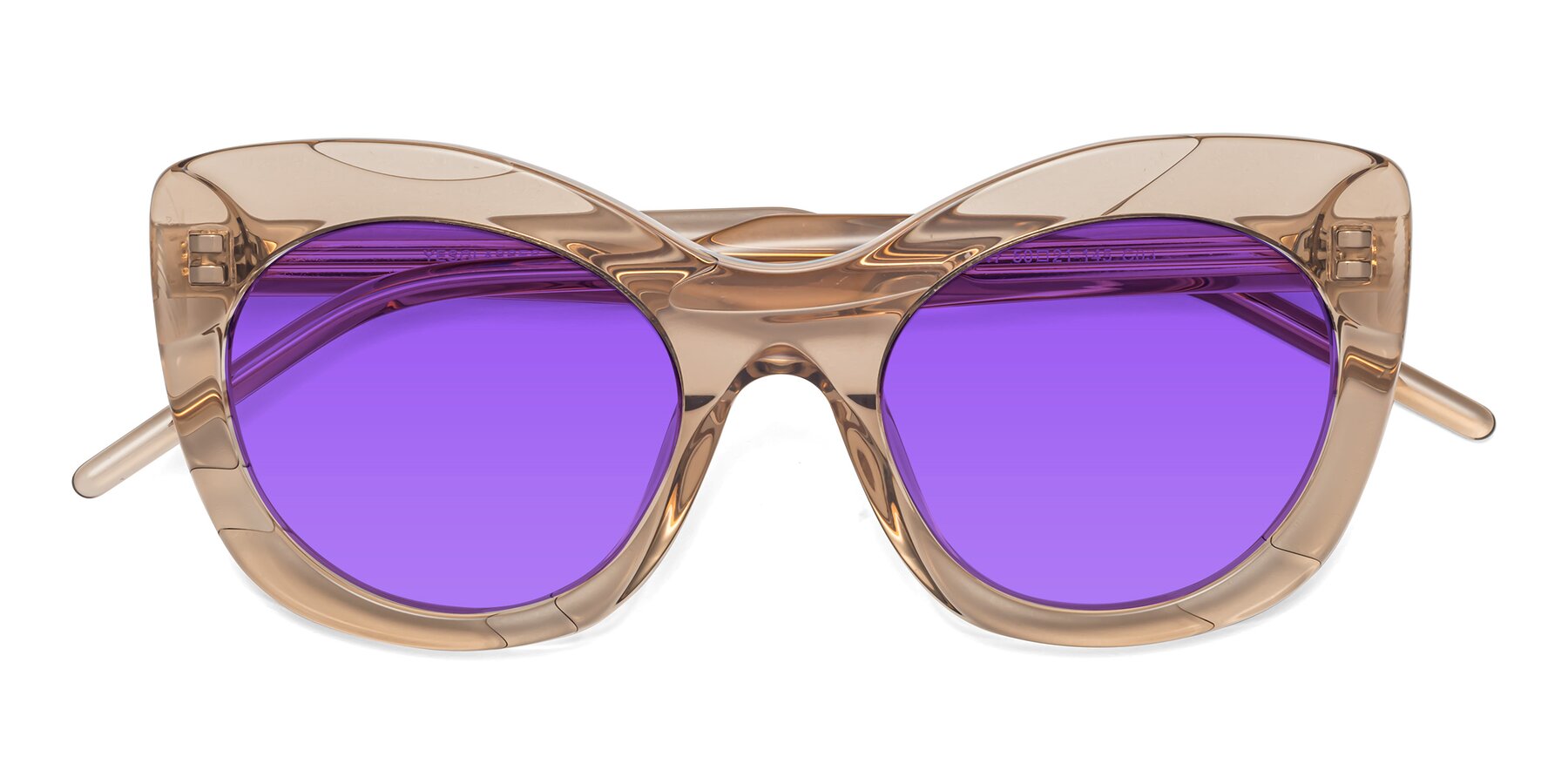 Folded Front of 1547 in Caramel with Purple Tinted Lenses