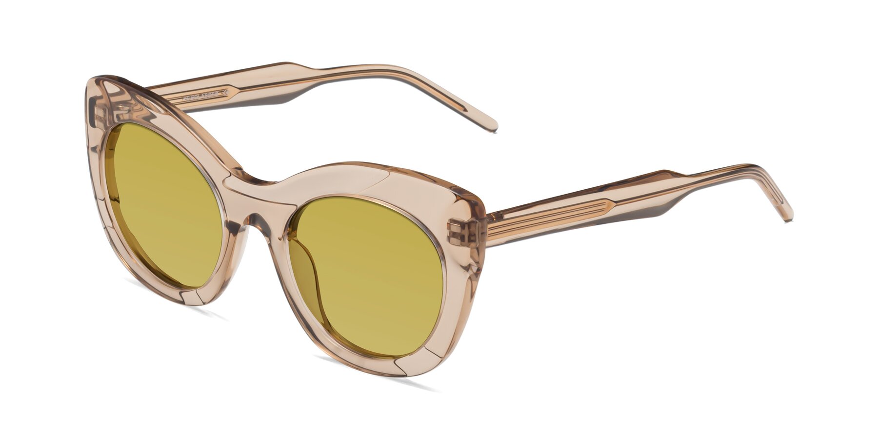 Angle of 1547 in Caramel with Champagne Tinted Lenses