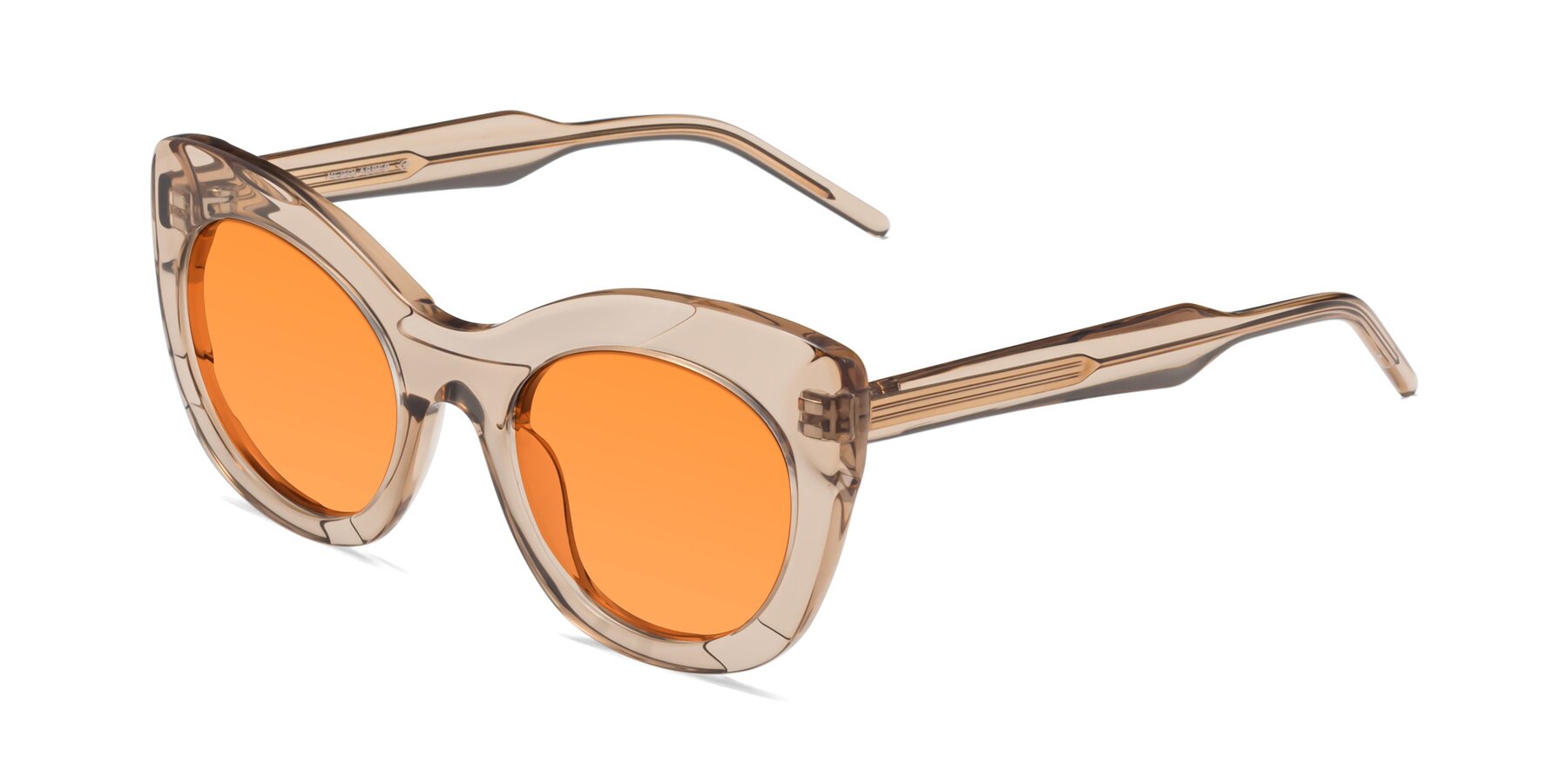 Angle of 1547 in Caramel with Orange Tinted Lenses