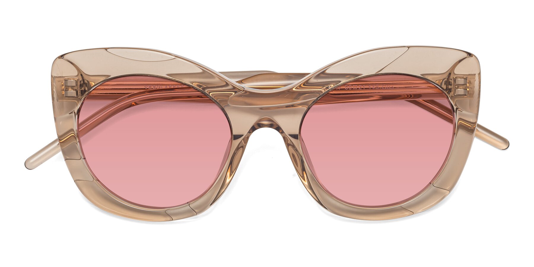 Folded Front of 1547 in Caramel with Medium Garnet Tinted Lenses