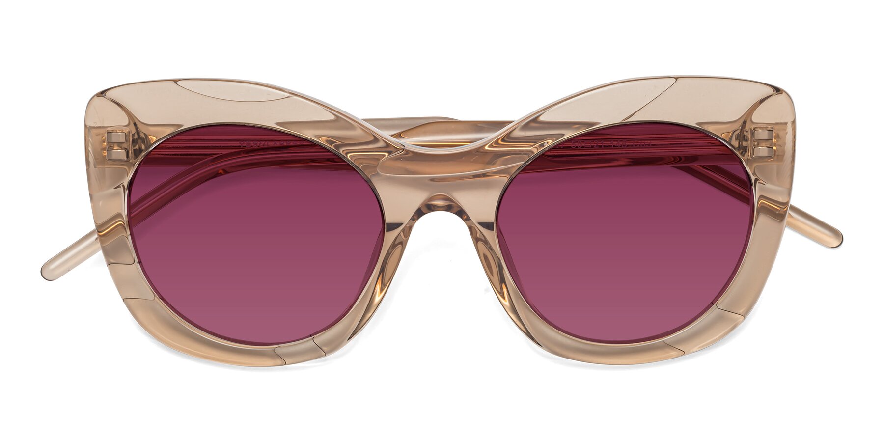 Folded Front of 1547 in Caramel with Wine Tinted Lenses