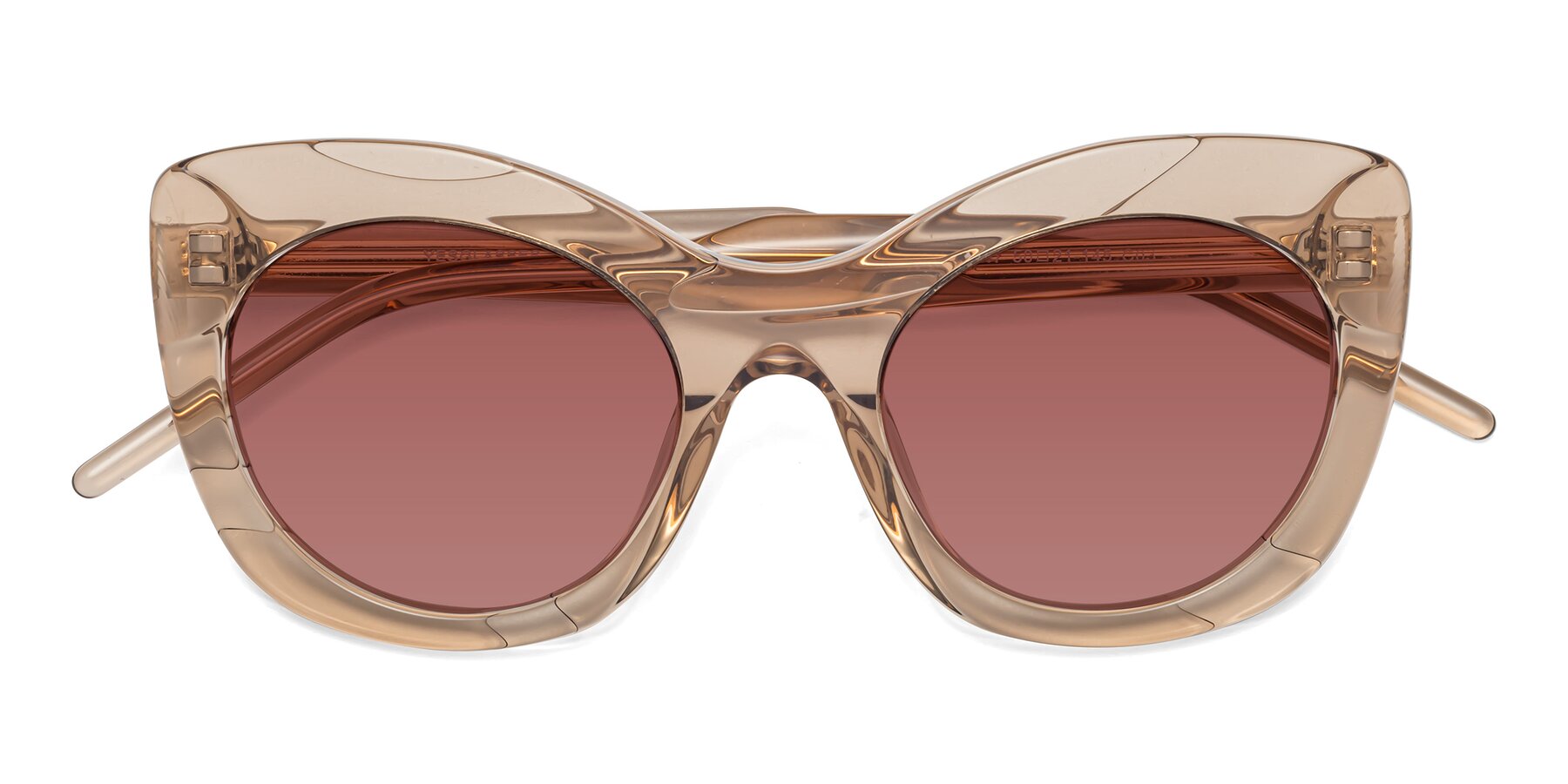 Folded Front of 1547 in Caramel with Garnet Tinted Lenses