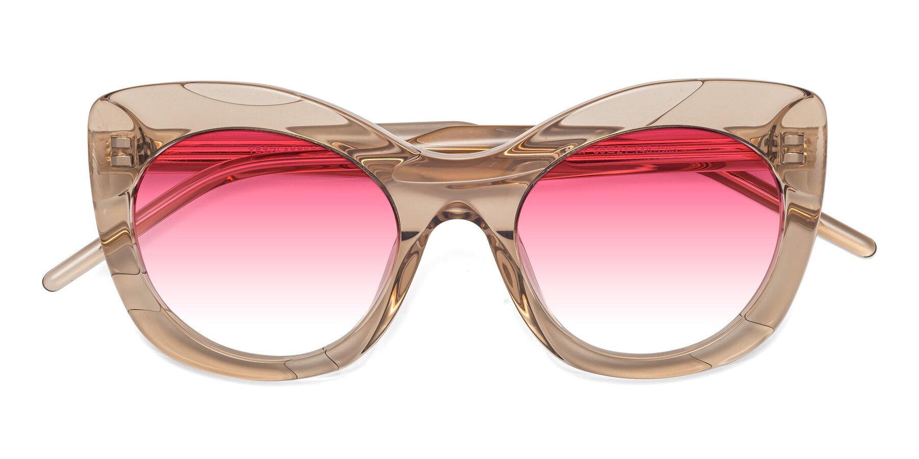 Folded Front of 1547 in Caramel with Pink Gradient Lenses