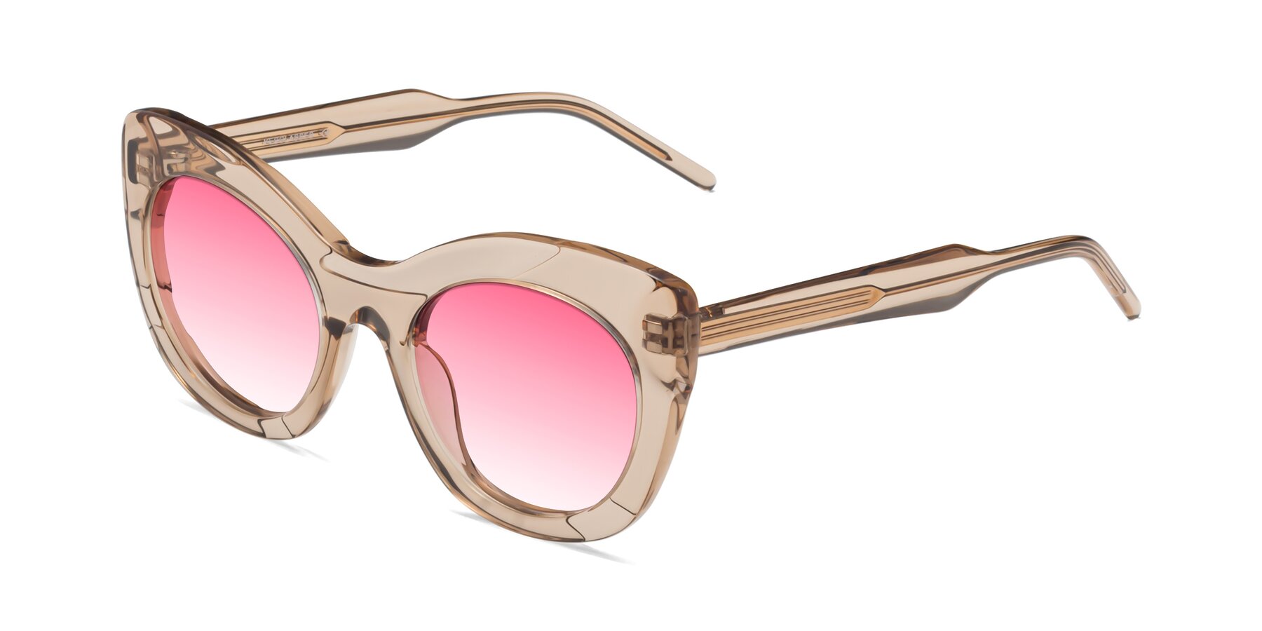 Angle of 1547 in Caramel with Pink Gradient Lenses