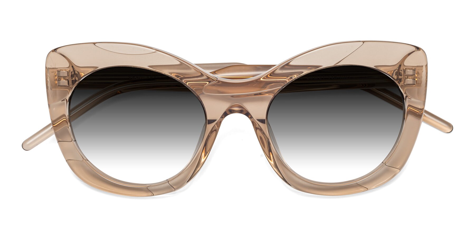 Folded Front of 1547 in Caramel with Gray Gradient Lenses