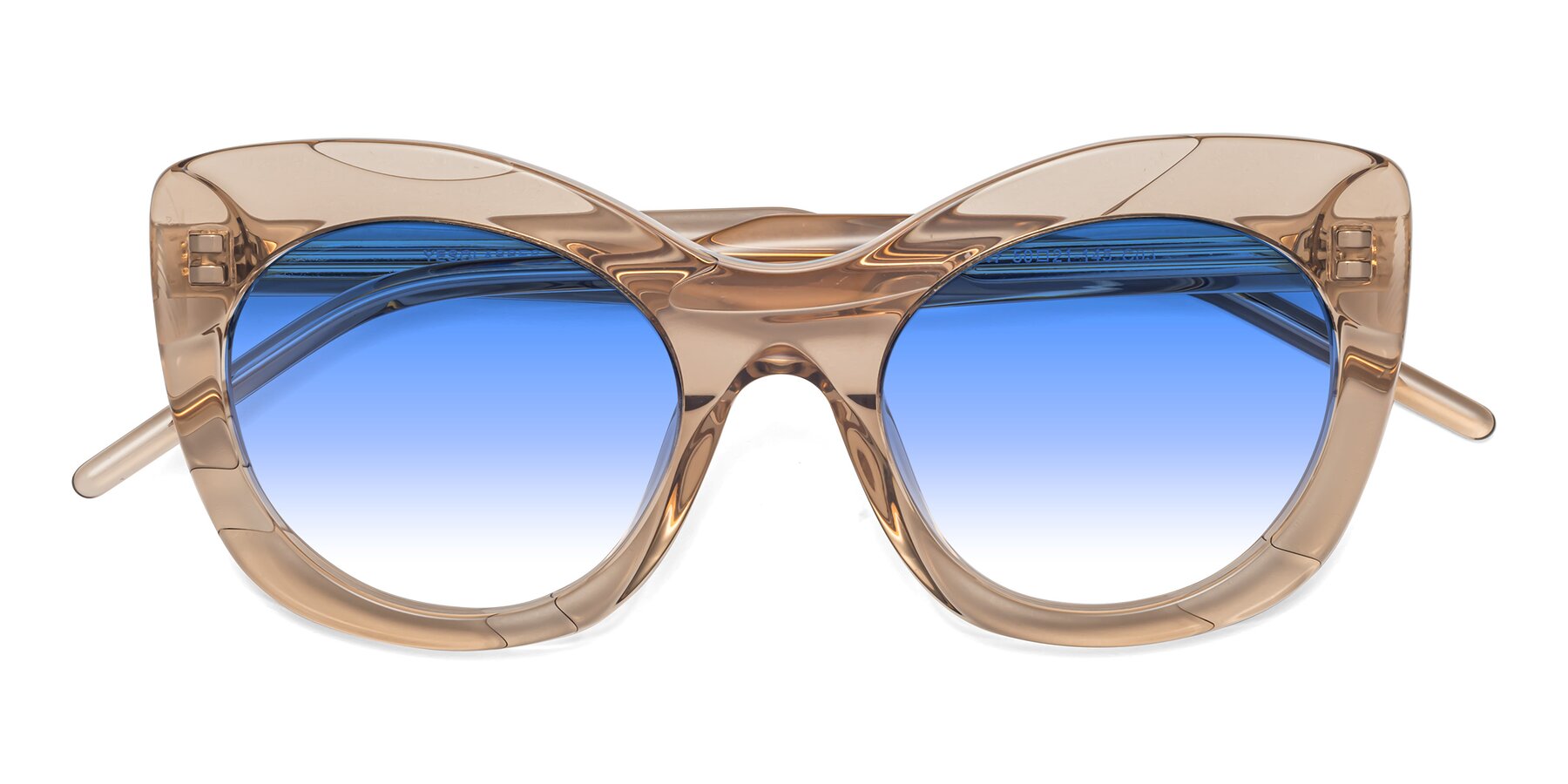 Folded Front of 1547 in Caramel with Blue Gradient Lenses