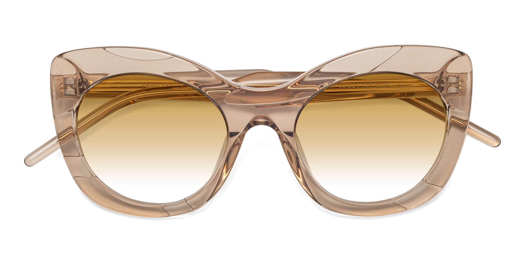 Folded Front of 1547 in Caramel with Champagne Gradient Lenses