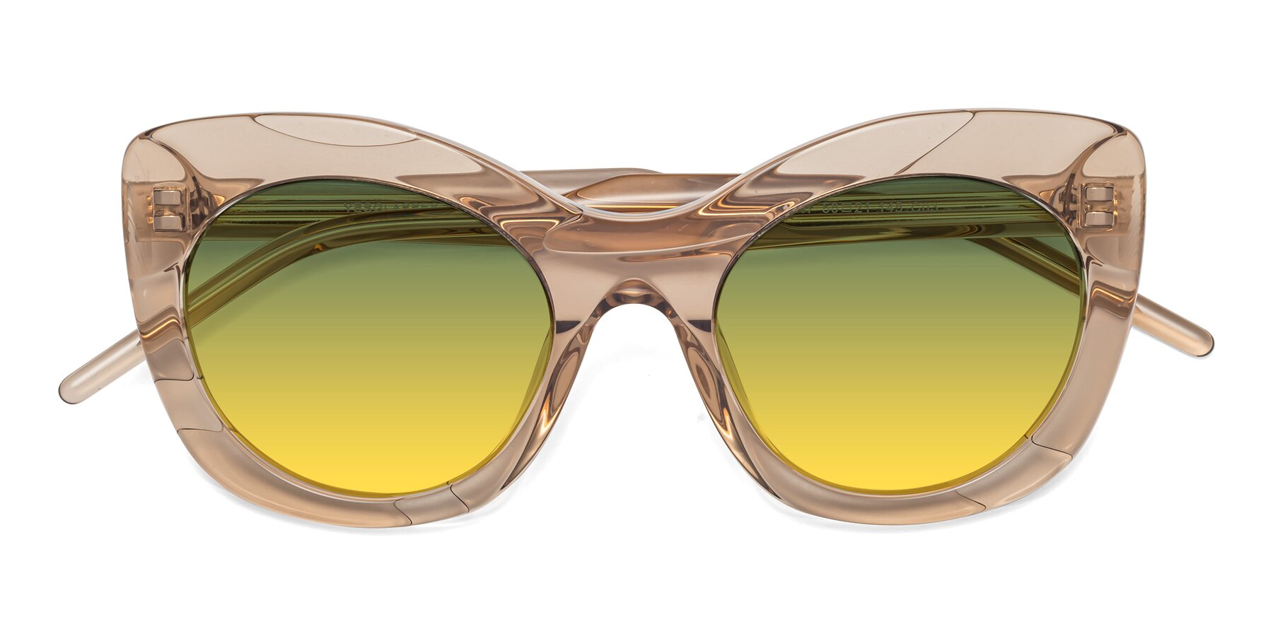 Folded Front of 1547 in Caramel with Green / Yellow Gradient Lenses