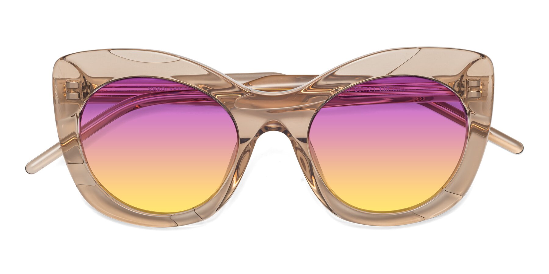 Folded Front of 1547 in Caramel with Purple / Yellow Gradient Lenses
