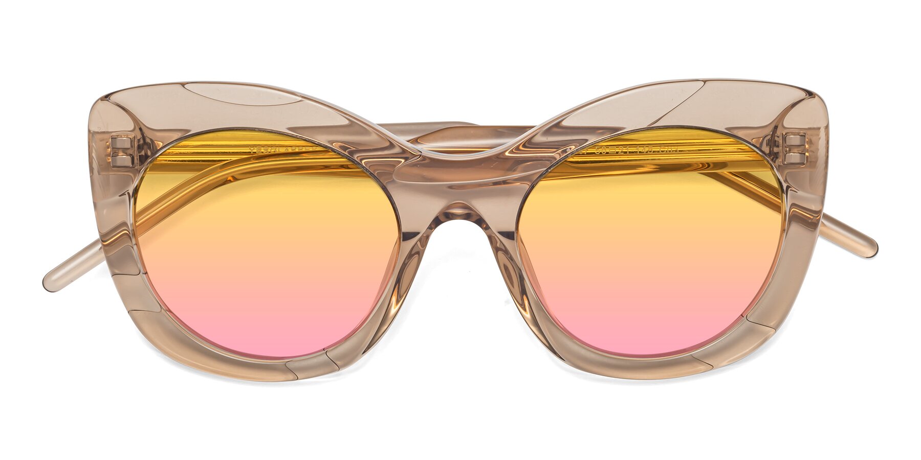Folded Front of 1547 in Caramel with Yellow / Pink Gradient Lenses