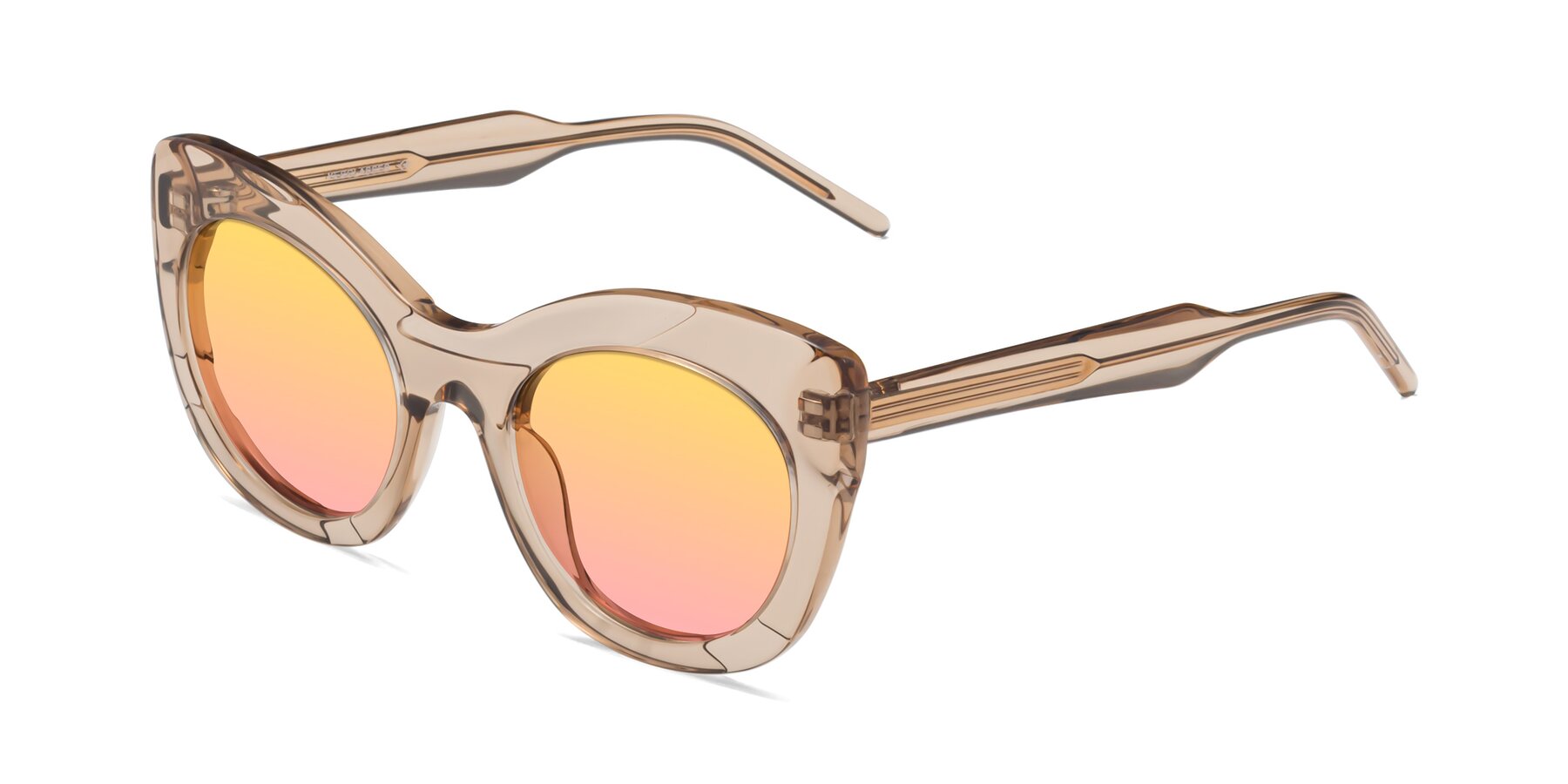 Angle of 1547 in Caramel with Yellow / Pink Gradient Lenses