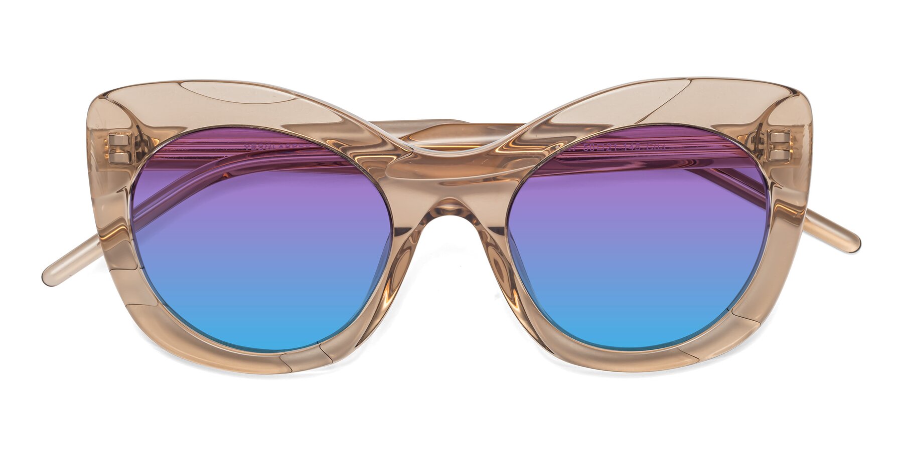 Folded Front of 1547 in Caramel with Purple / Blue Gradient Lenses