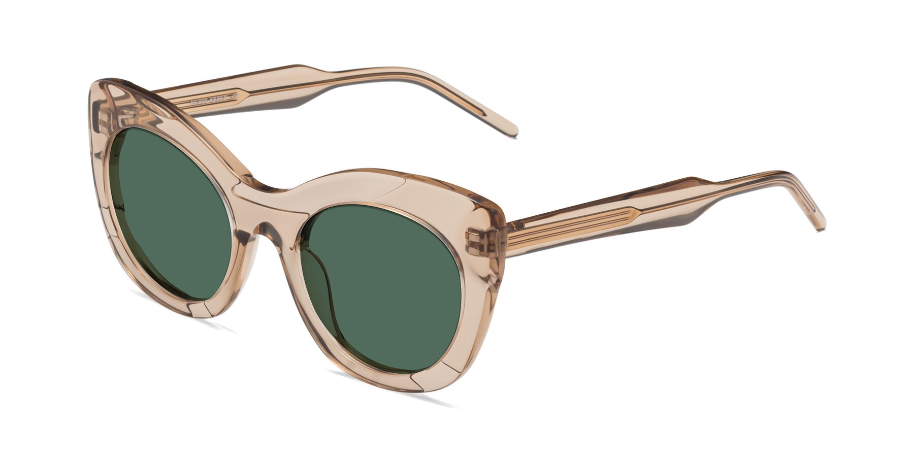 Angle of 1547 in Caramel with Green Polarized Lenses