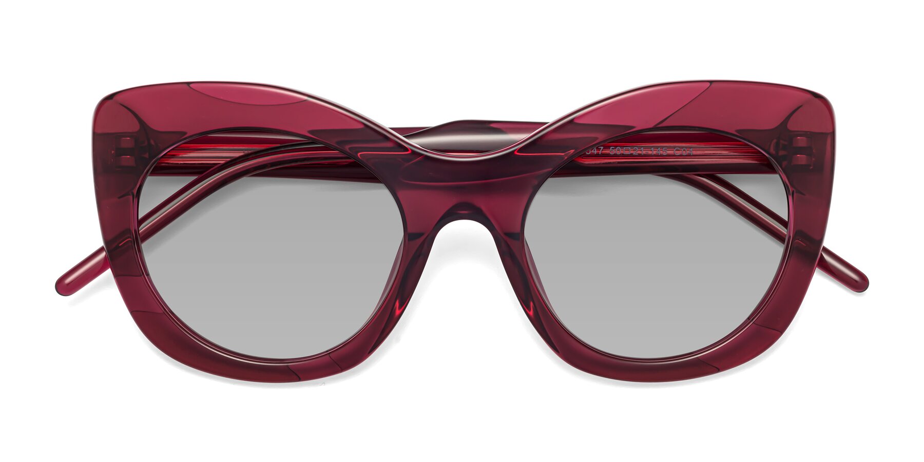 Folded Front of 1547 in Wine with Light Gray Tinted Lenses