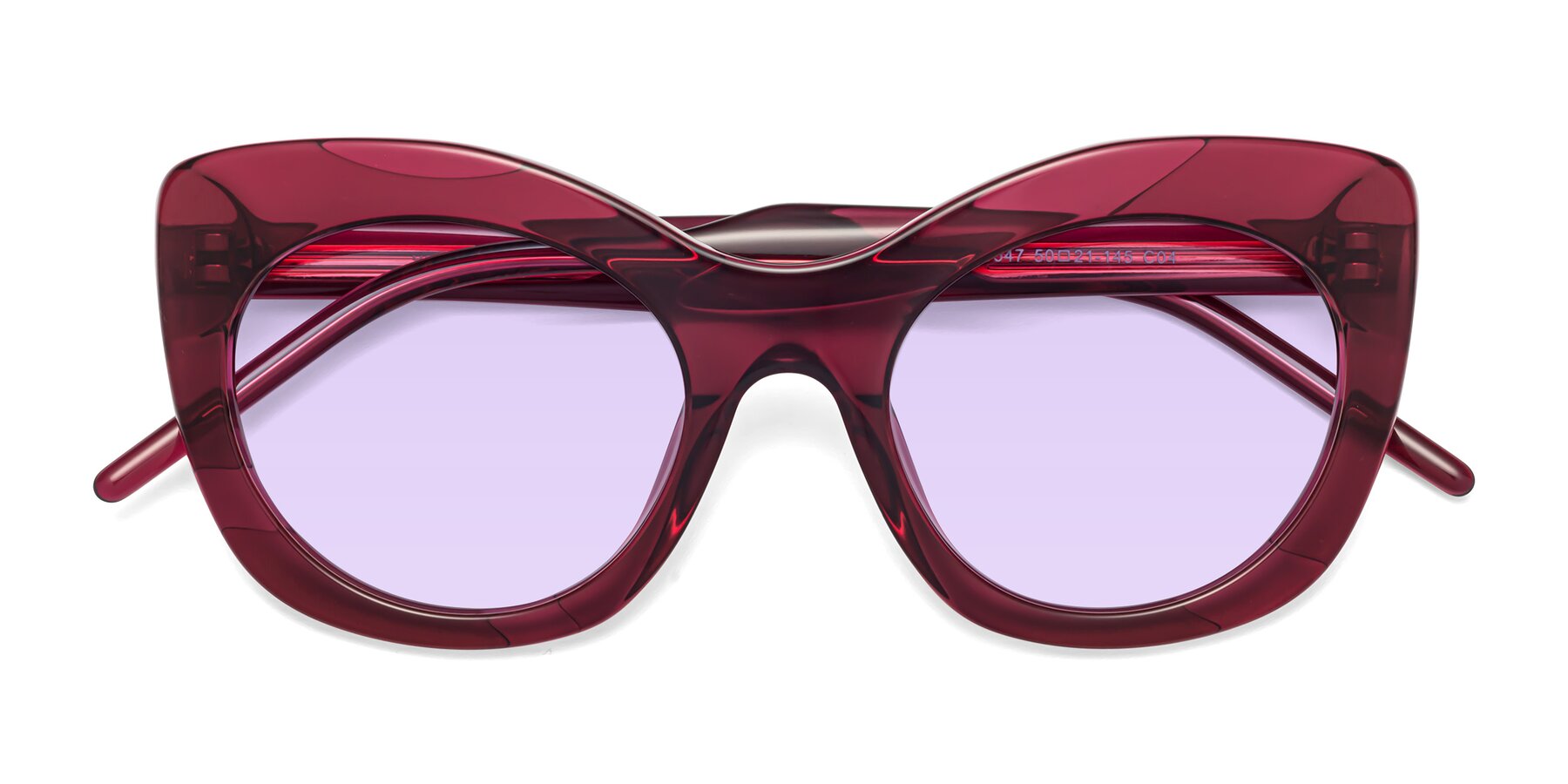 Folded Front of 1547 in Wine with Light Purple Tinted Lenses