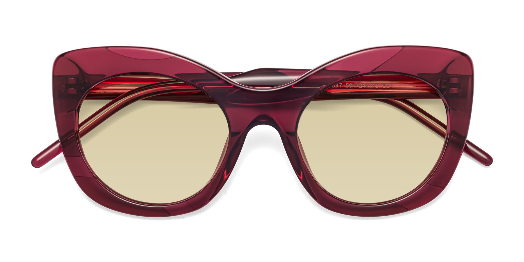 Folded Front of 1547 in Wine with Light Champagne Tinted Lenses