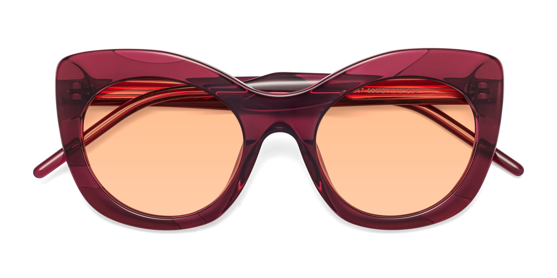 Folded Front of 1547 in Wine with Light Orange Tinted Lenses