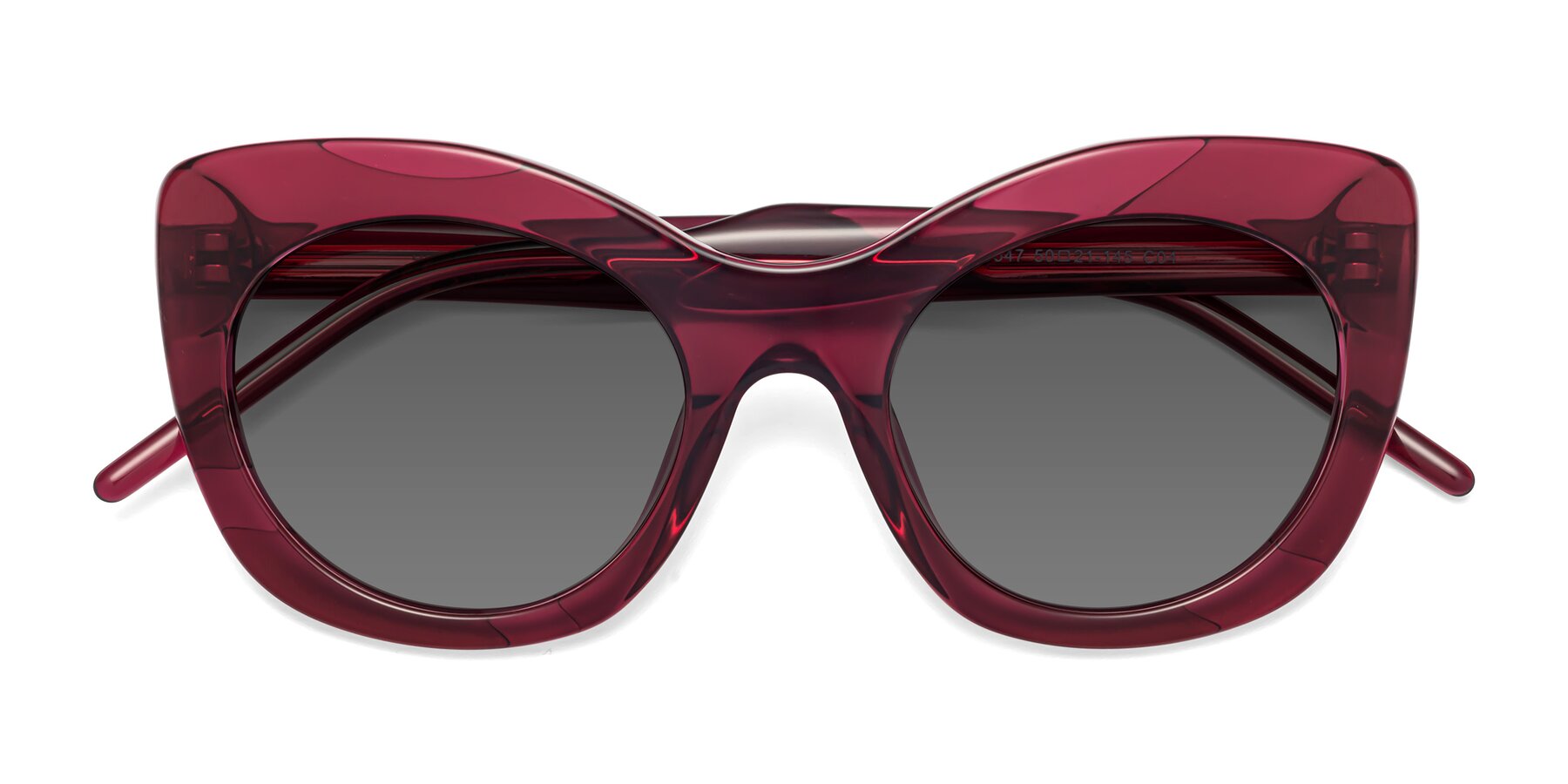 Folded Front of 1547 in Wine with Medium Gray Tinted Lenses