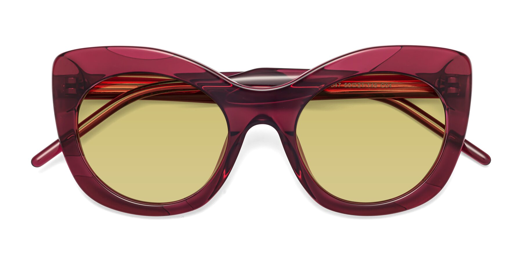 Folded Front of 1547 in Wine with Medium Champagne Tinted Lenses