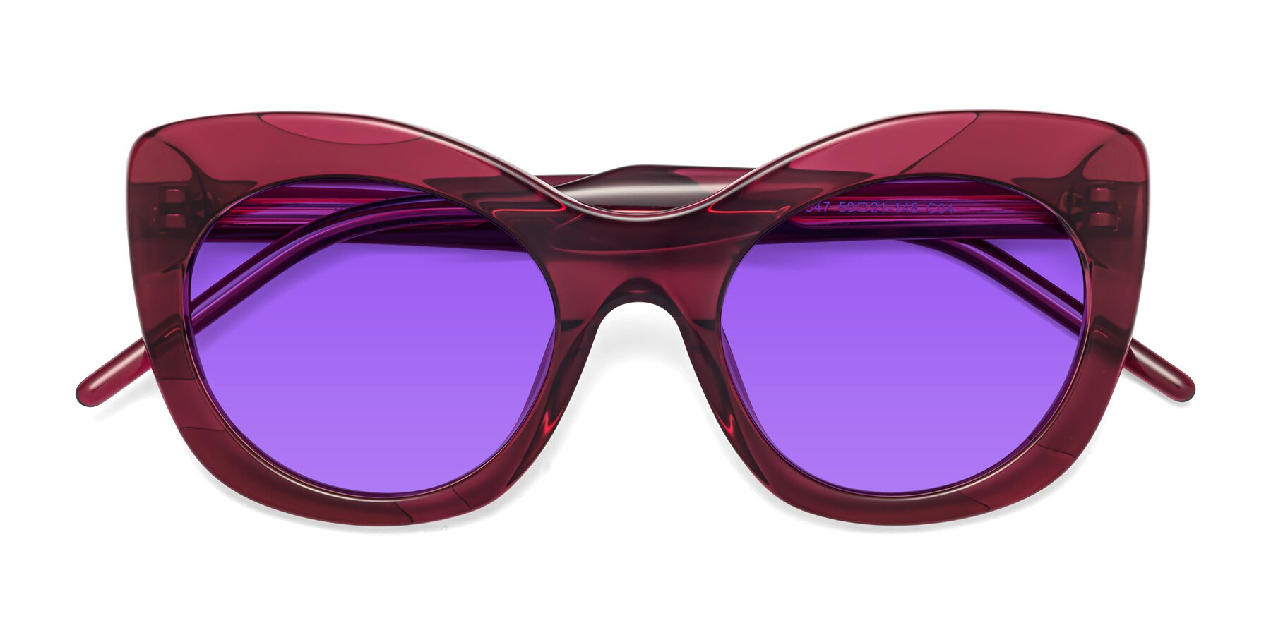 Folded Front of 1547 in Wine with Purple Tinted Lenses
