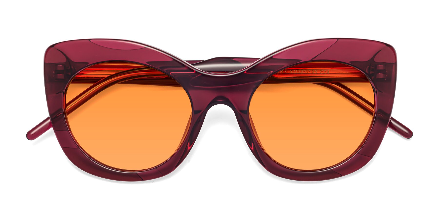 Folded Front of 1547 in Wine with Orange Tinted Lenses