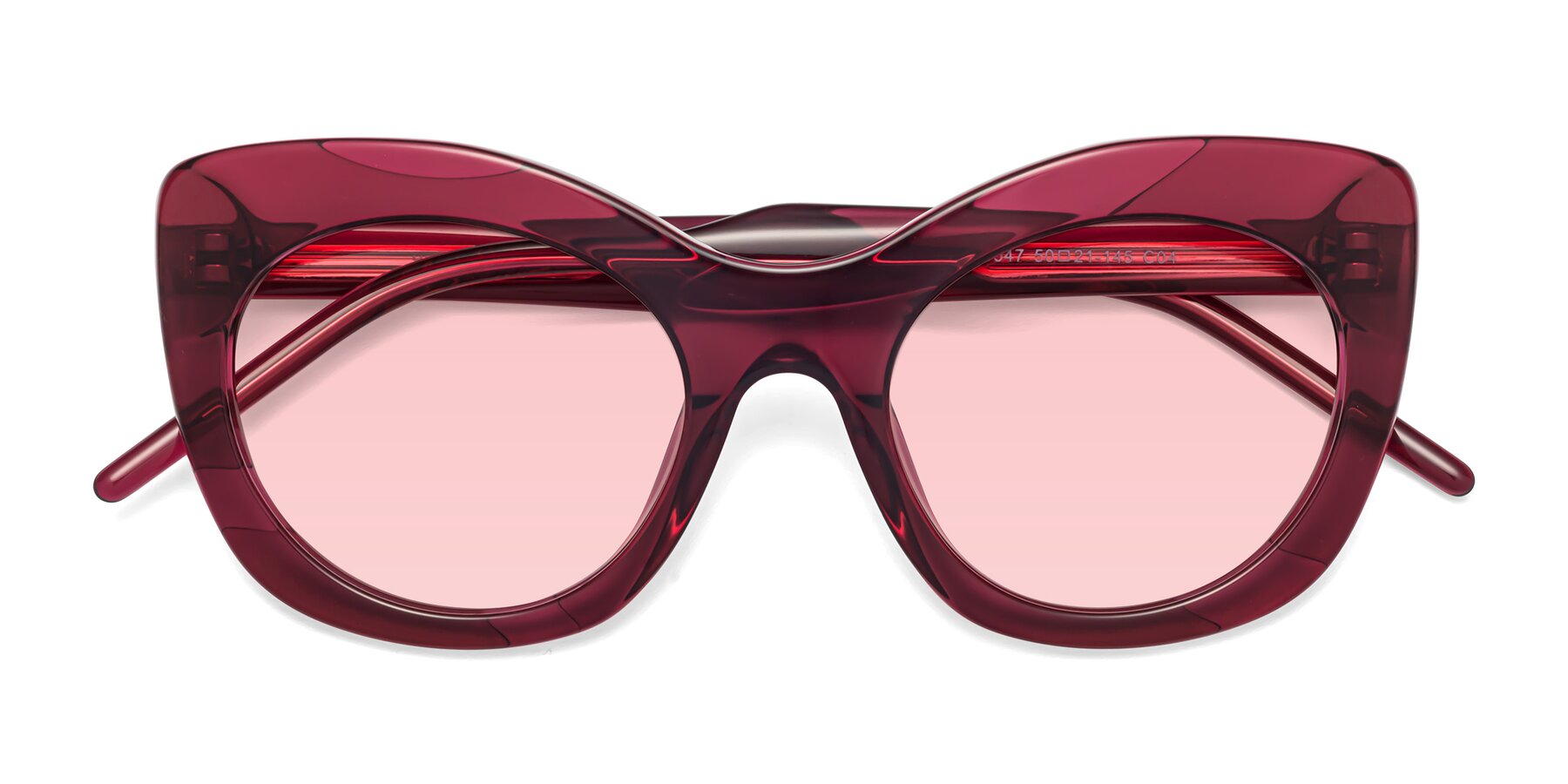 Folded Front of 1547 in Wine with Light Garnet Tinted Lenses