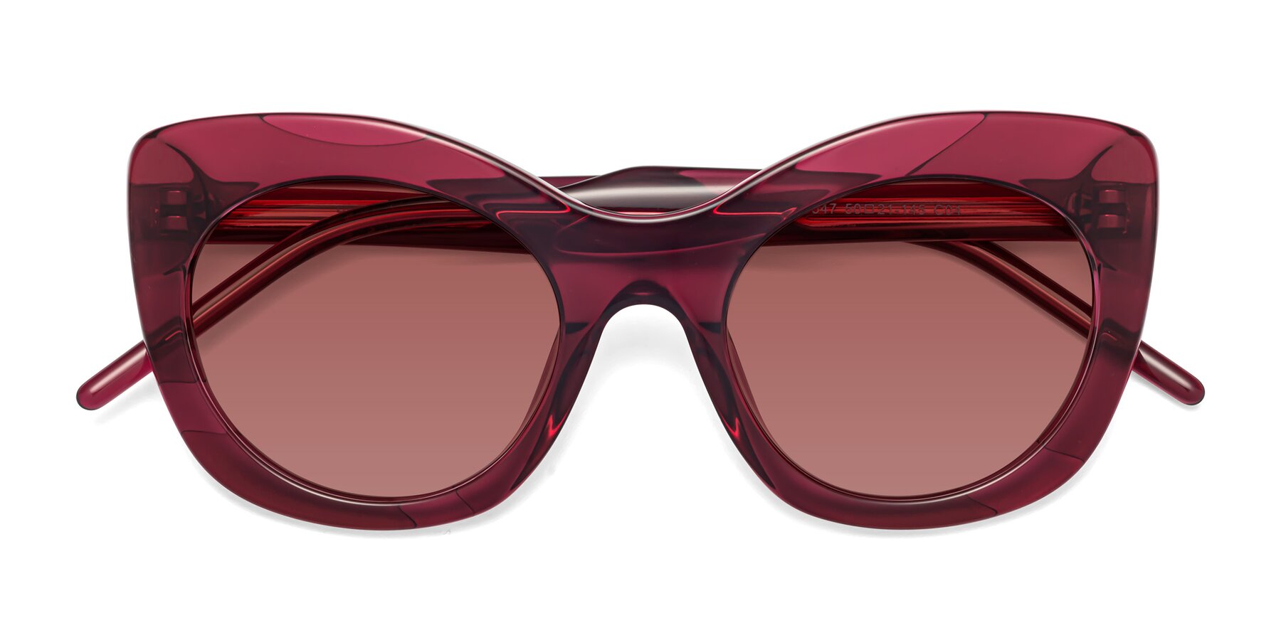 Folded Front of 1547 in Wine with Garnet Tinted Lenses