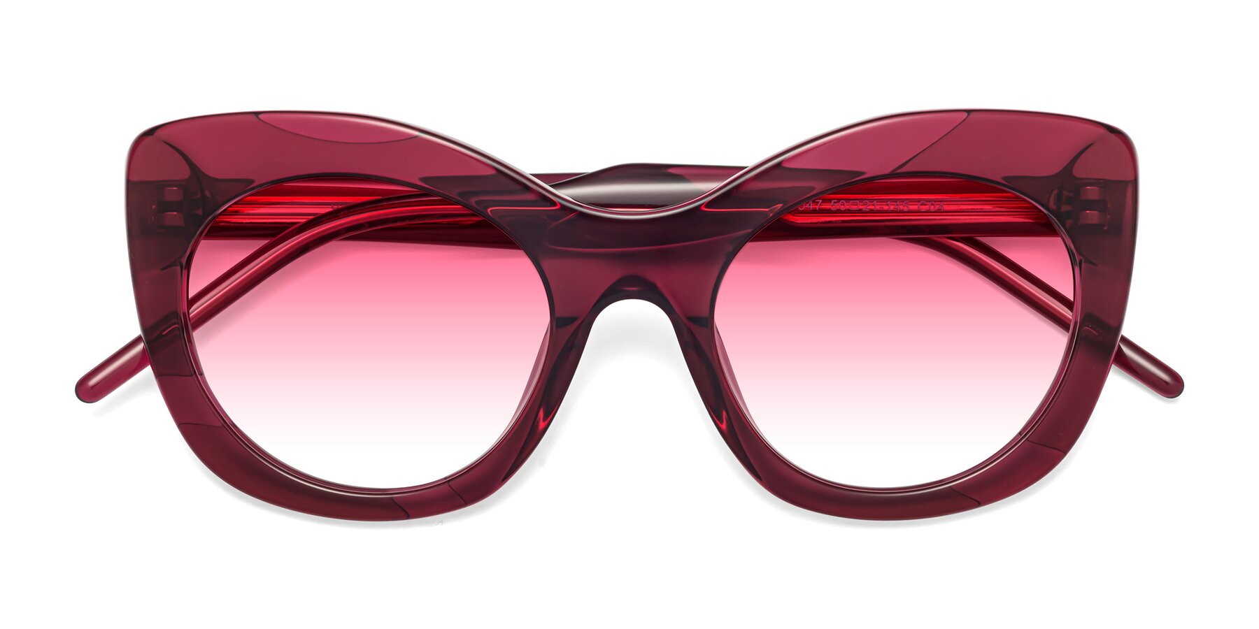 Folded Front of 1547 in Wine with Pink Gradient Lenses