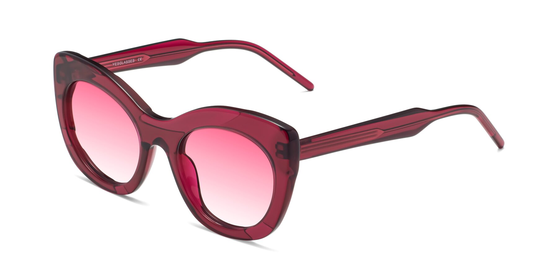 Angle of 1547 in Wine with Pink Gradient Lenses