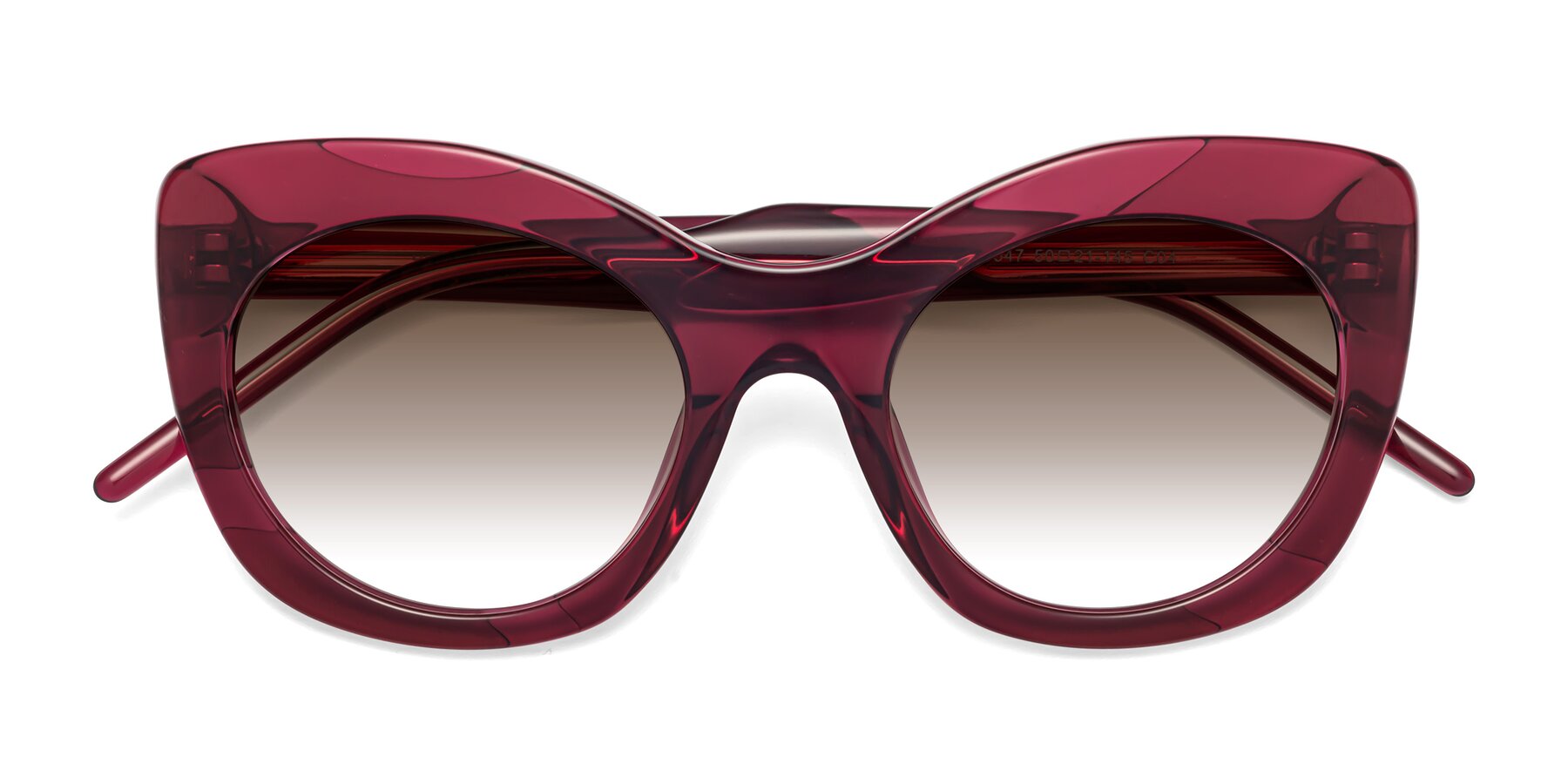 Folded Front of 1547 in Wine with Brown Gradient Lenses