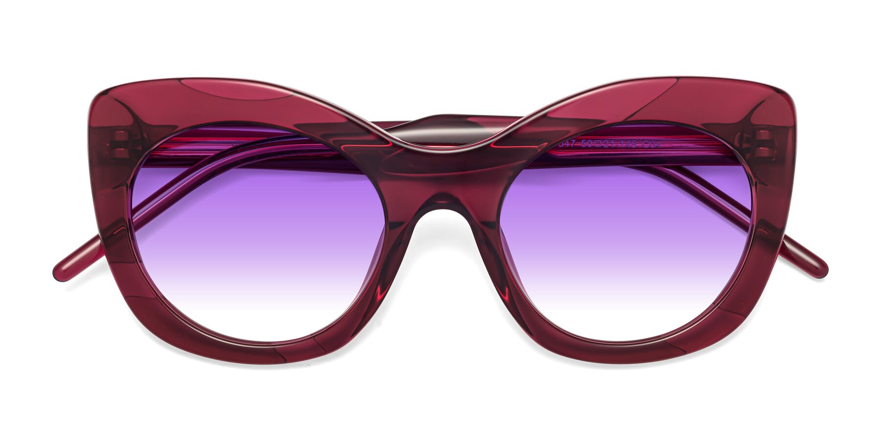 Folded Front of 1547 in Wine with Purple Gradient Lenses