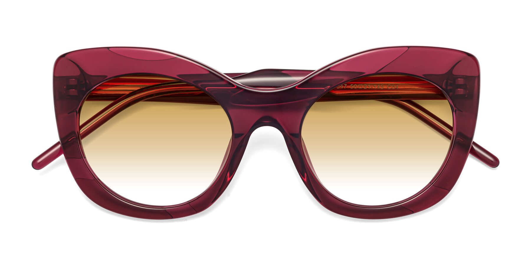 Folded Front of 1547 in Wine with Champagne Gradient Lenses