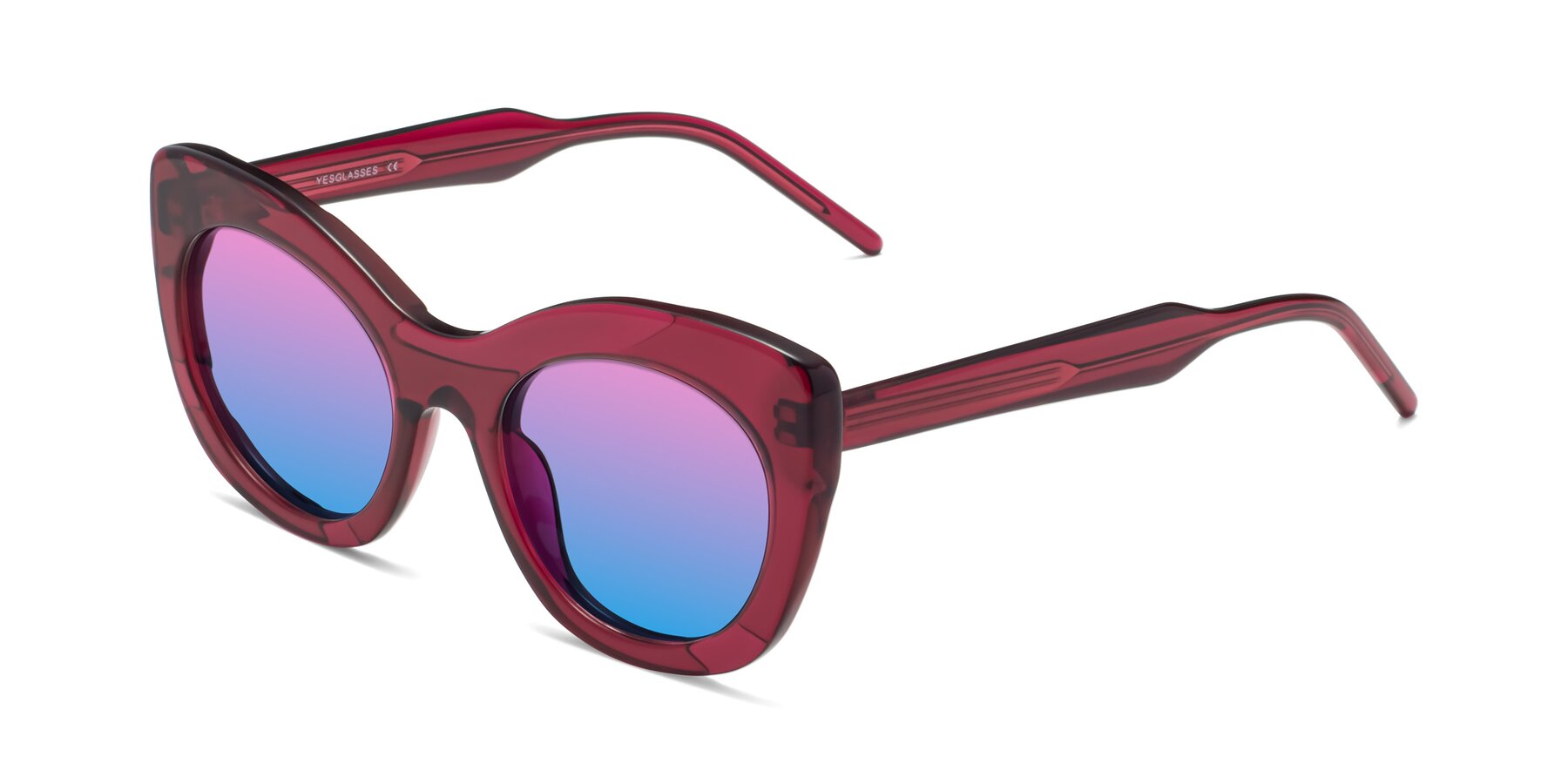 Angle of 1547 in Wine with Pink / Blue Gradient Lenses