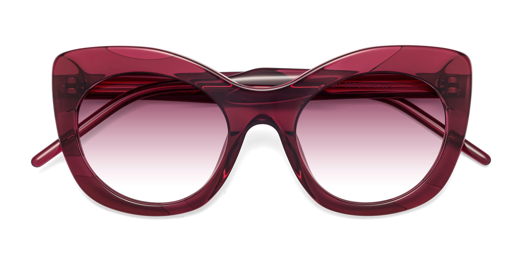 Folded Front of 1547 in Wine with Wine Gradient Lenses