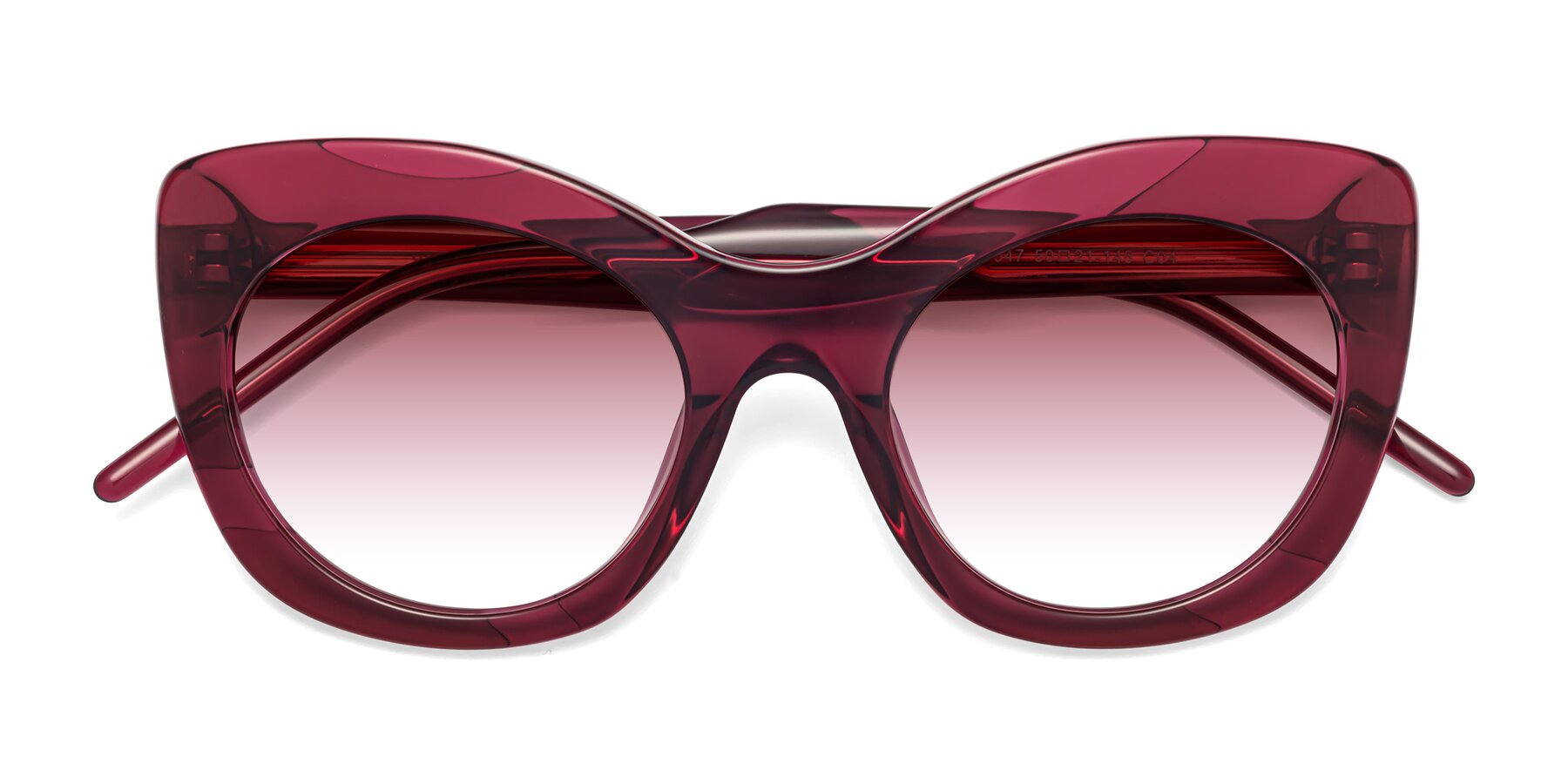 Folded Front of 1547 in Wine with Garnet Gradient Lenses