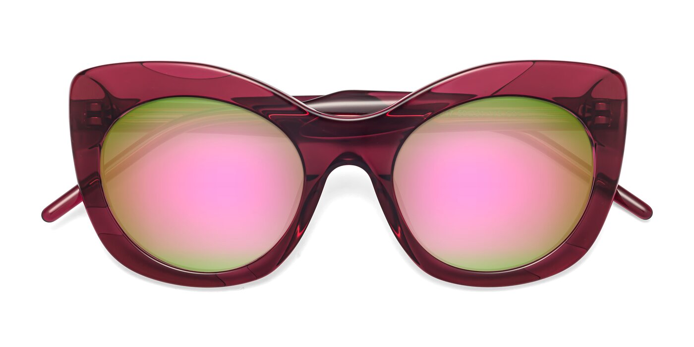 1547 - Wine Flash Mirrored Sunglasses