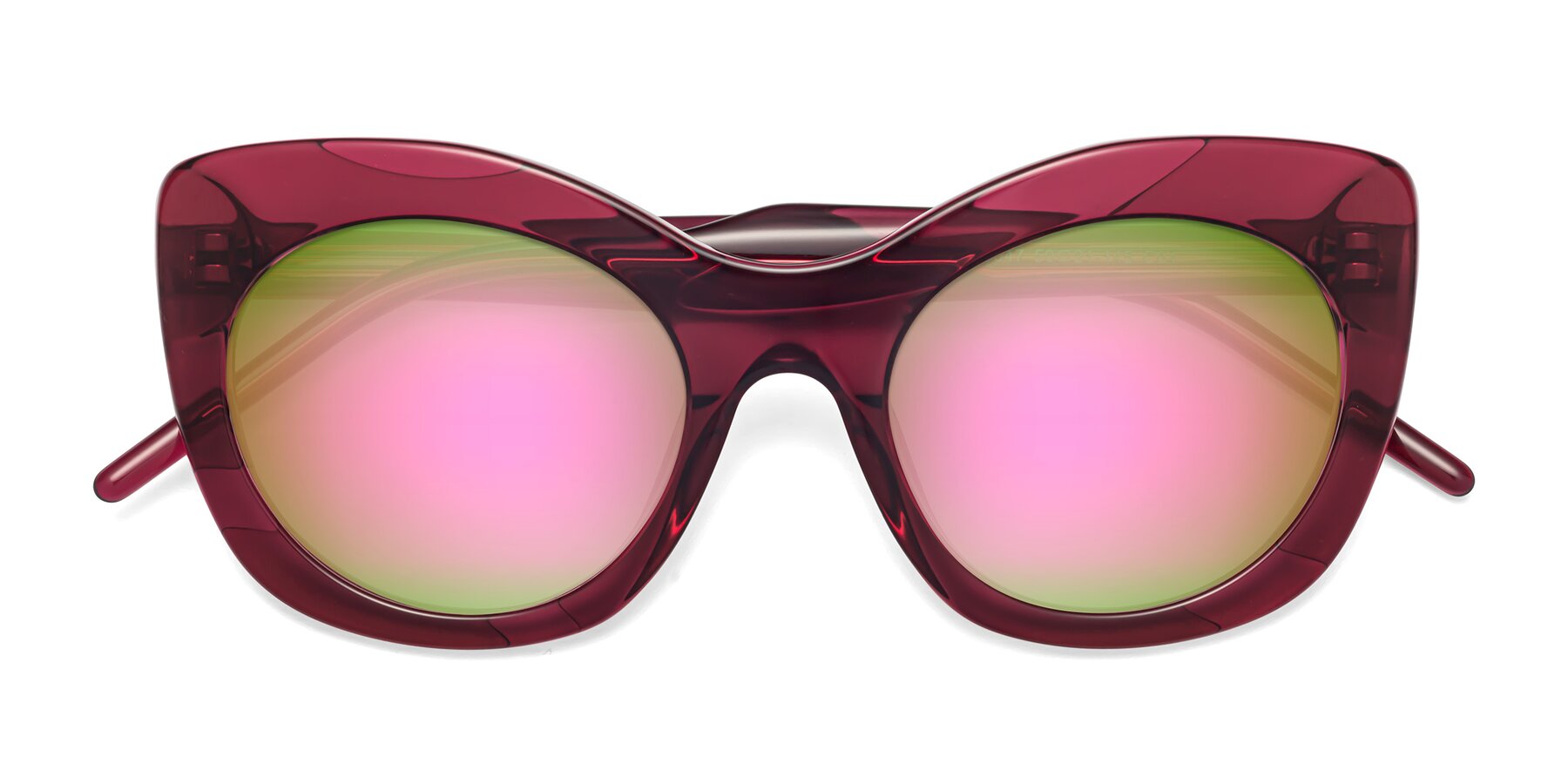 Folded Front of 1547 in Wine with Pink Mirrored Lenses