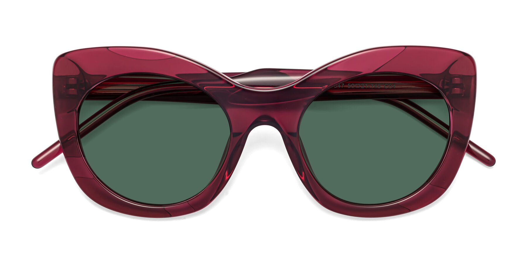 Folded Front of 1547 in Wine with Green Polarized Lenses
