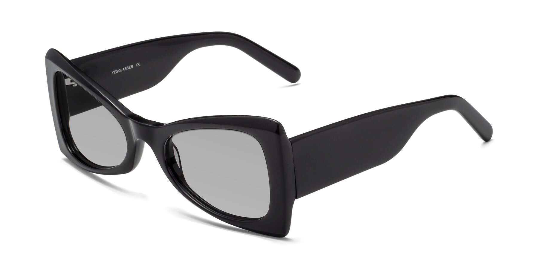 Angle of 1564 in Black with Light Gray Tinted Lenses