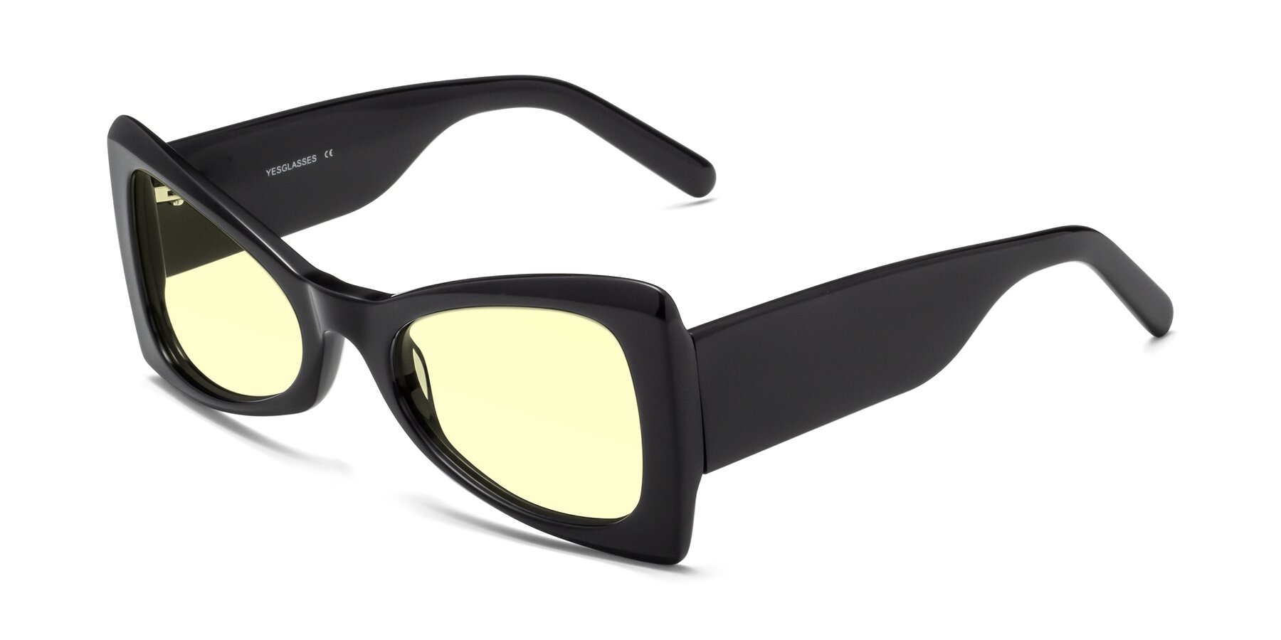 Angle of 1564 in Black with Light Yellow Tinted Lenses