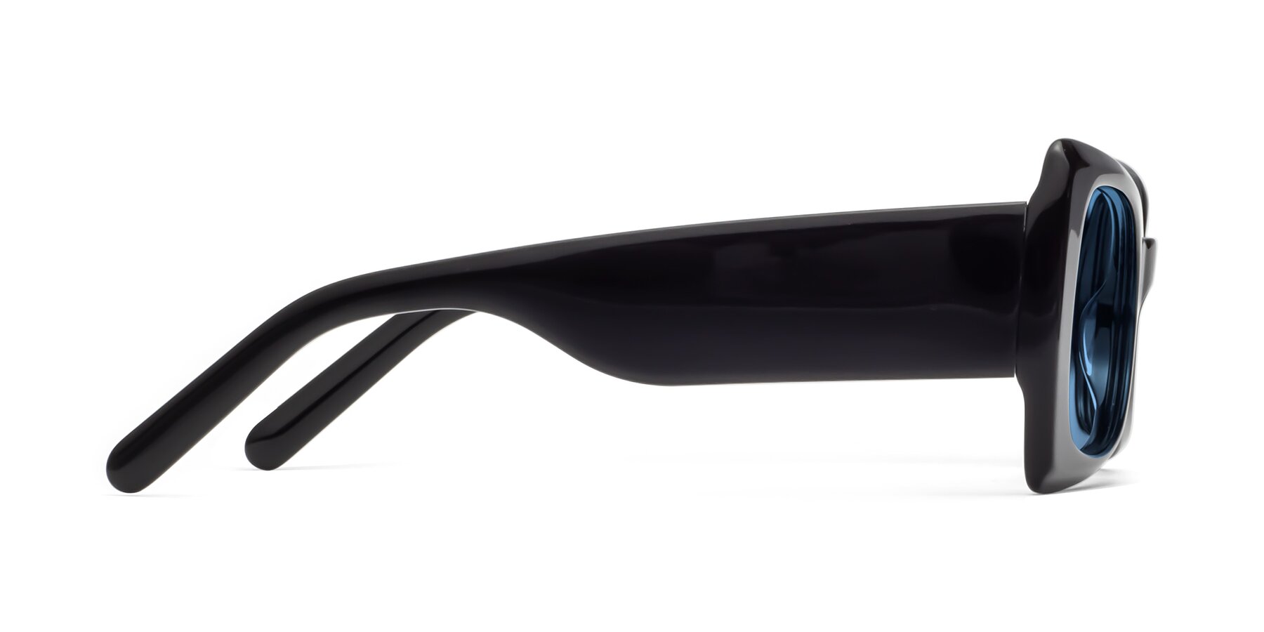 Side of 1564 in Black with Medium Blue Tinted Lenses