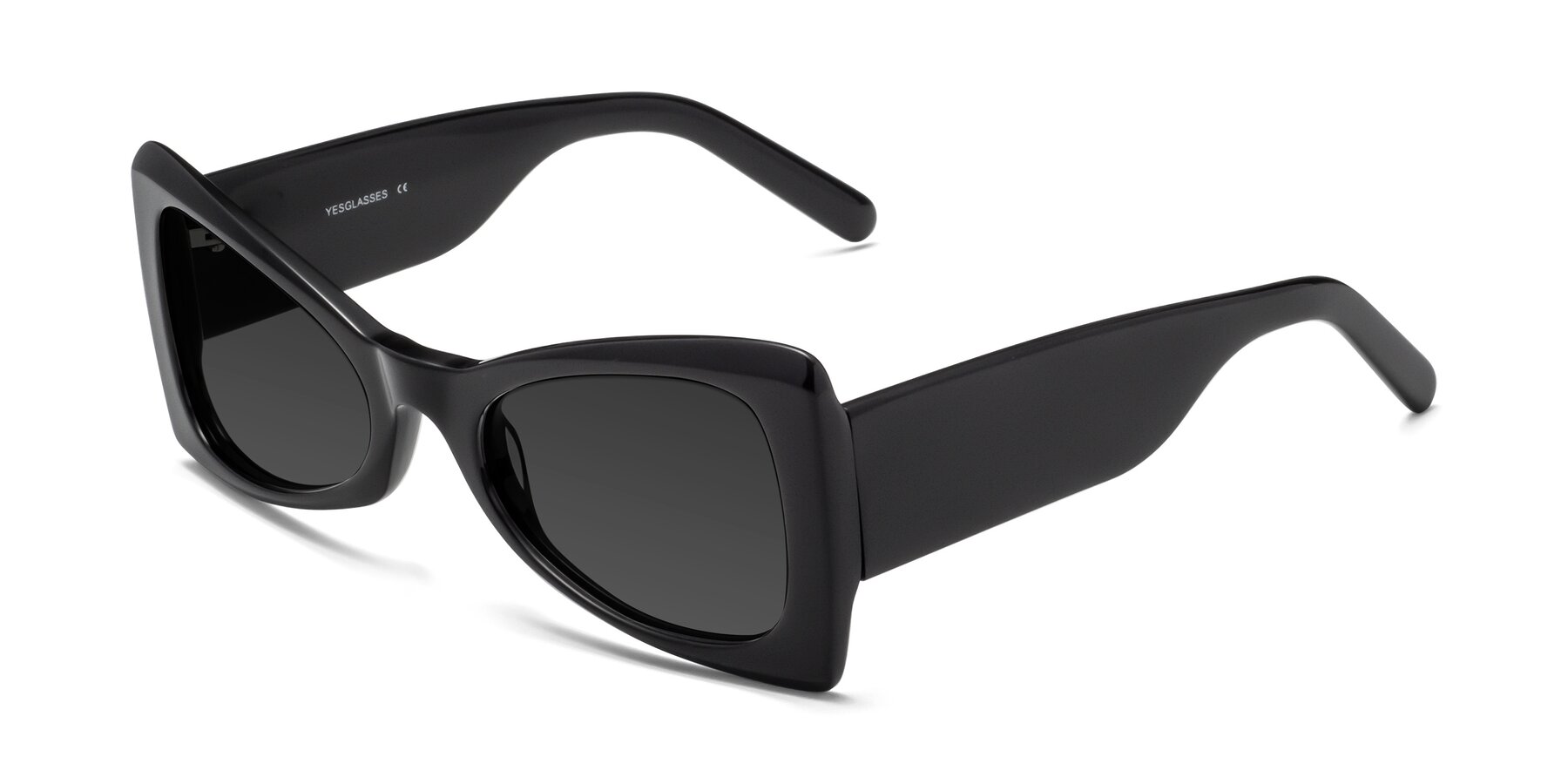 Angle of 1564 in Black with Gray Tinted Lenses