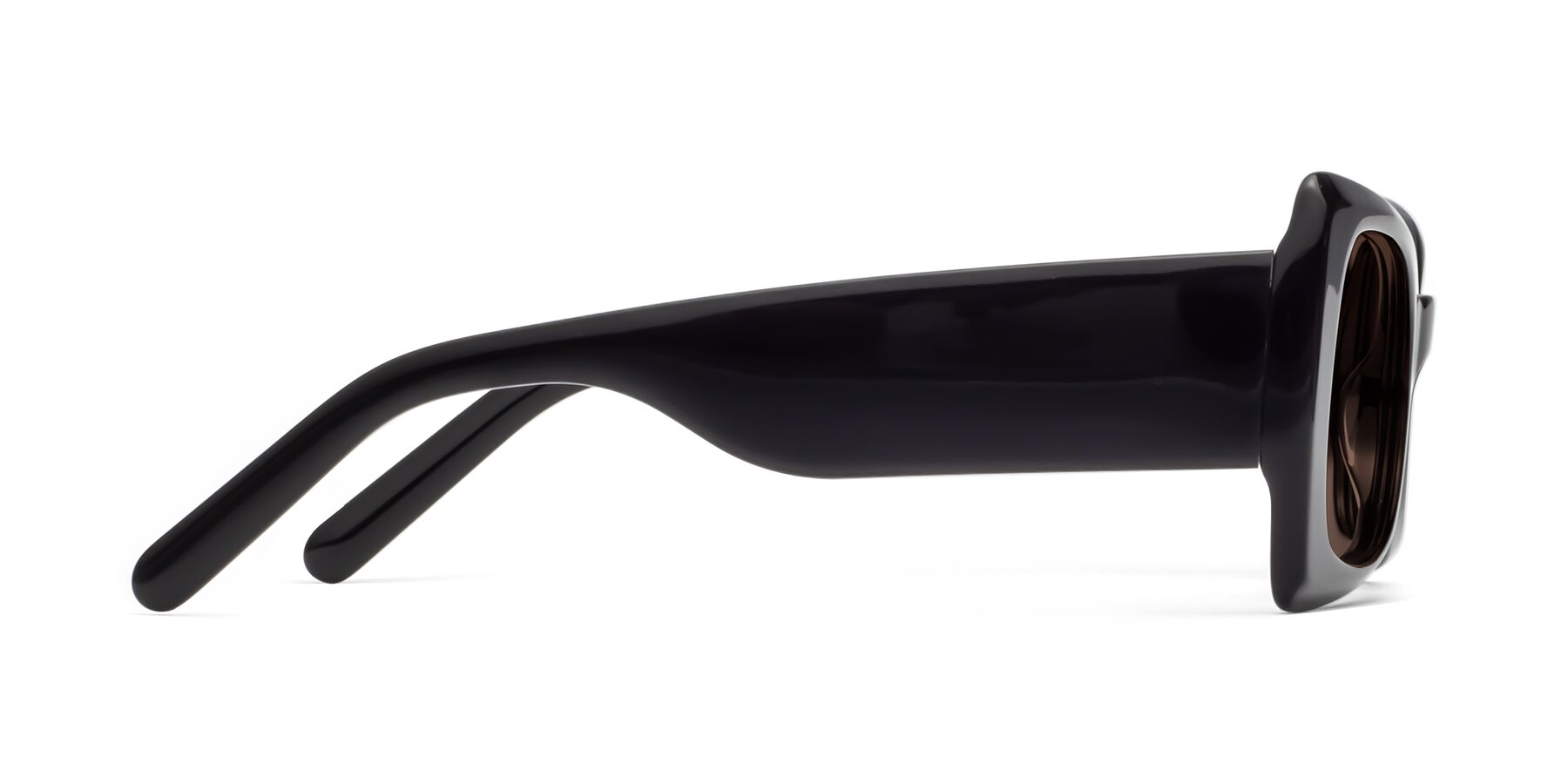 Side of 1564 in Black with Brown Tinted Lenses