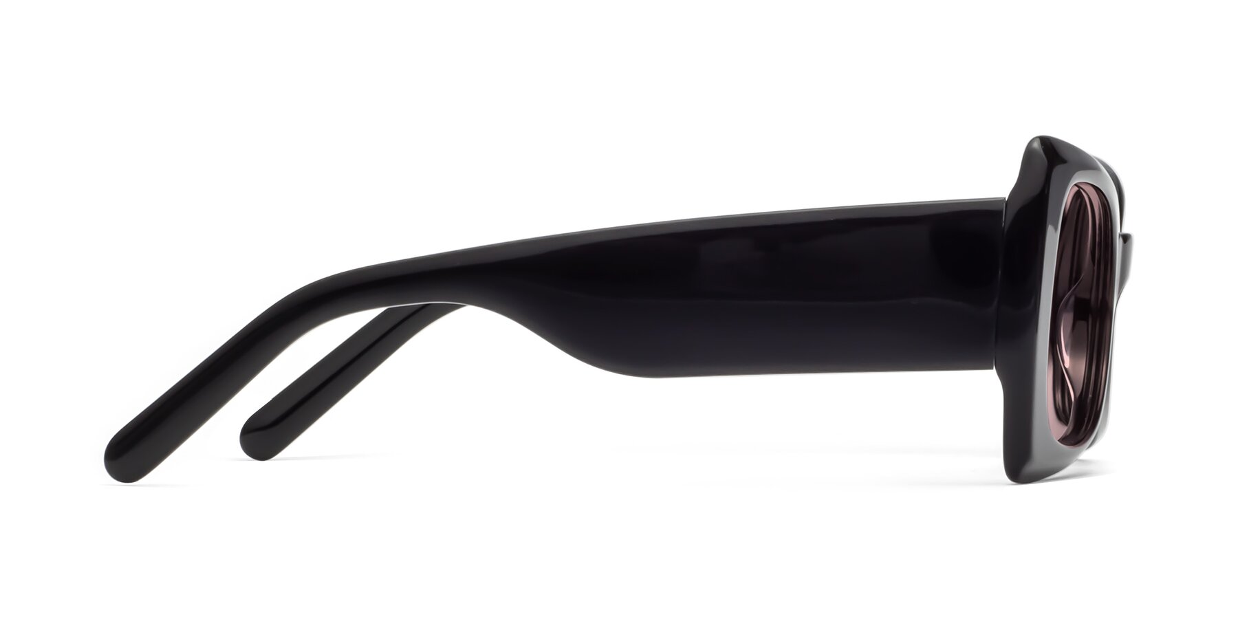 Side of 1564 in Black with Light Garnet Tinted Lenses