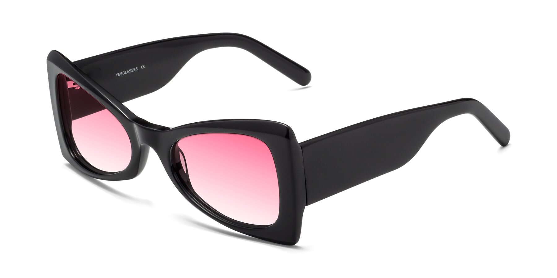 Angle of 1564 in Black with Pink Gradient Lenses