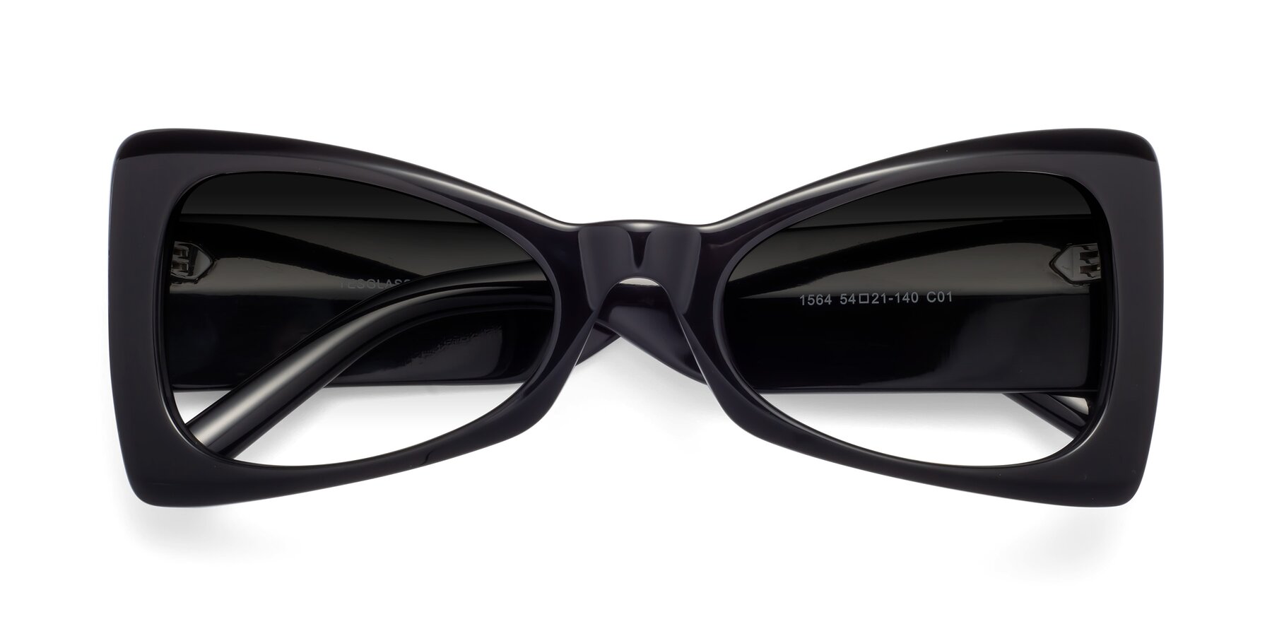 Folded Front of 1564 in Black with Gray Gradient Lenses