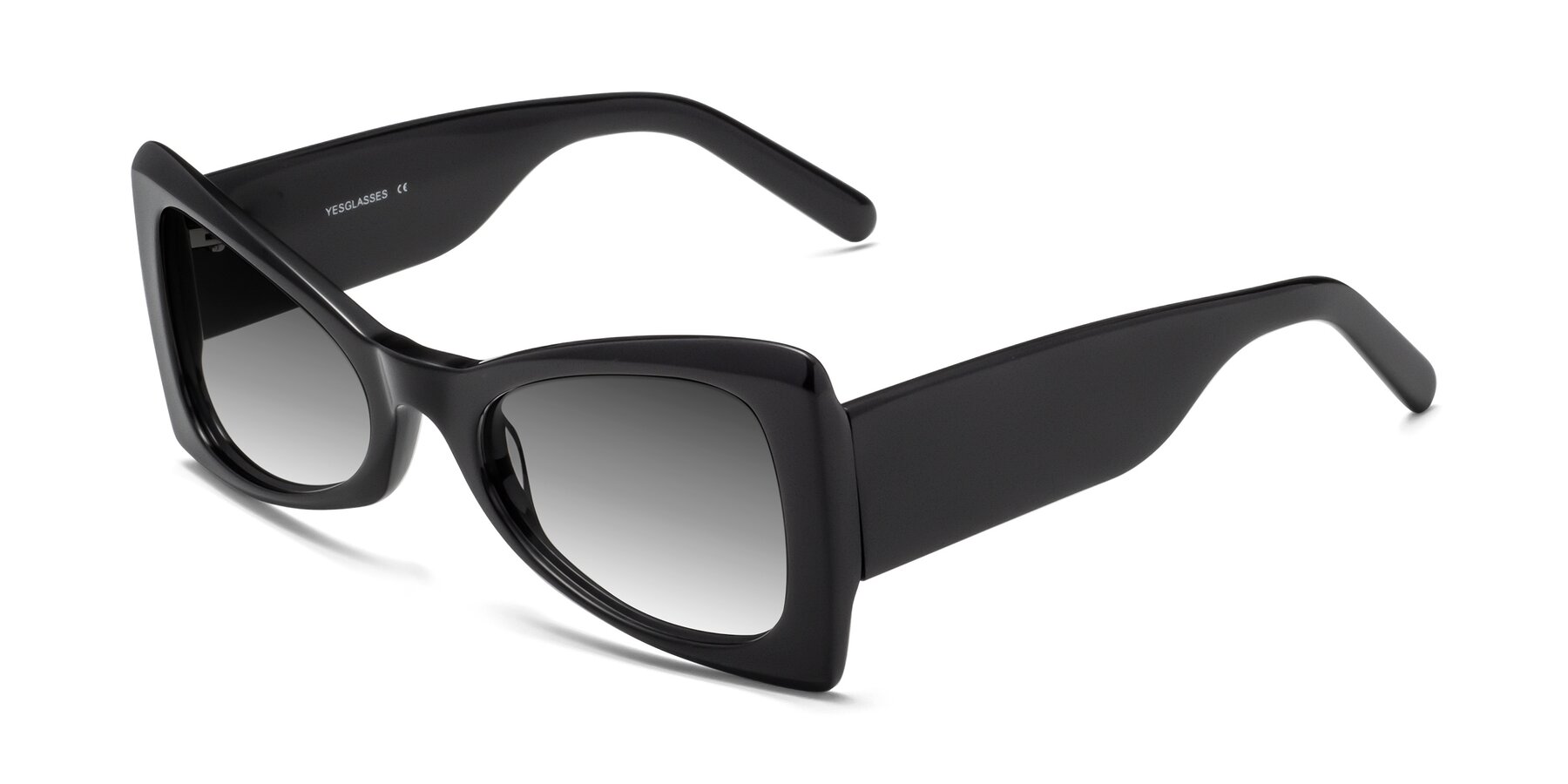 Angle of 1564 in Black with Gray Gradient Lenses