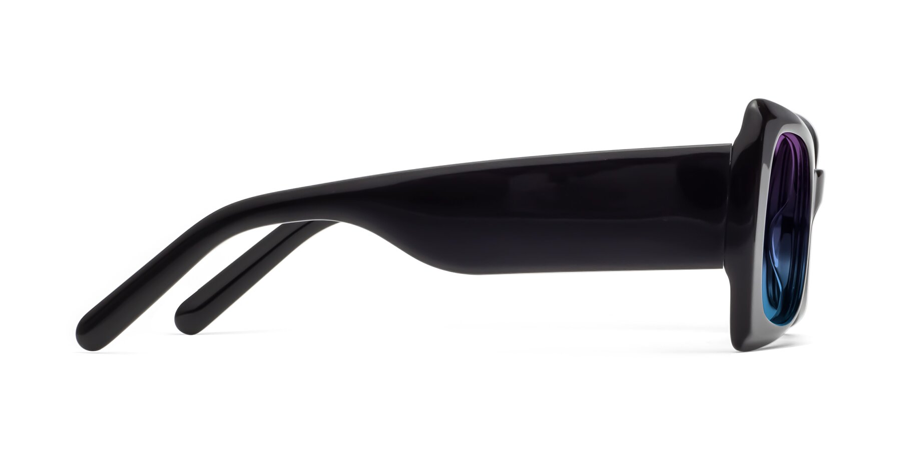 Side of 1564 in Black with Purple / Blue Gradient Lenses